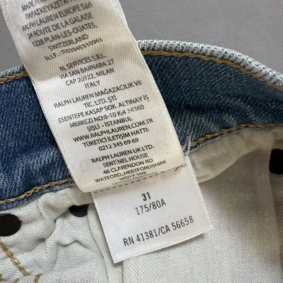 Polo Ralph Lauren Womens Mid-Rise Skinny Crop Blue Light Wash Denim Jeans 31x26 - Picture 12 of 16